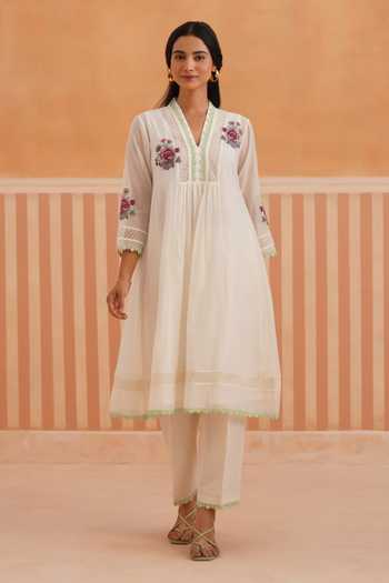 OMI Mul Chanderi Kurta Set 