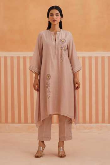 OMI Mul Chanderi Kurta & Pant Set 