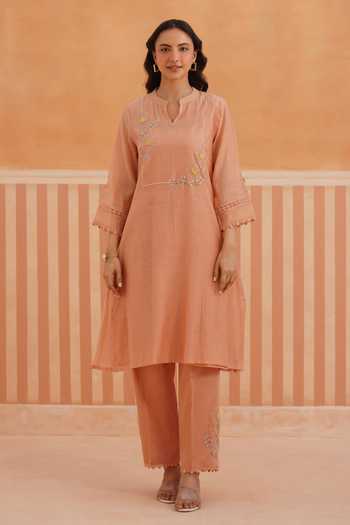 OMI Mul Chanderi Kurta & Pant Set 