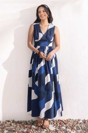 Zazu Geometric Print Maxi Dress 