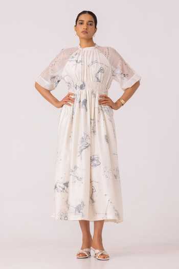 The Summer House Arha Zodiac Print Handwoven Dress 