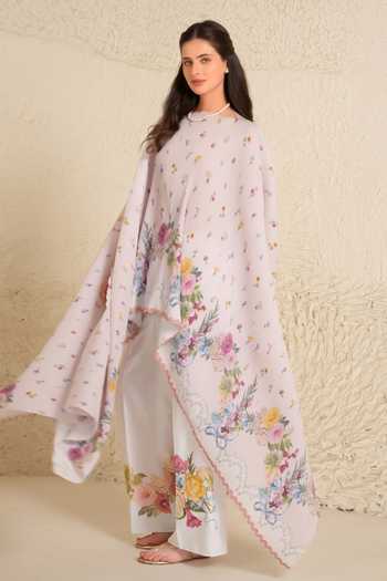 Moh India Soft Bloom Pleated Cape 