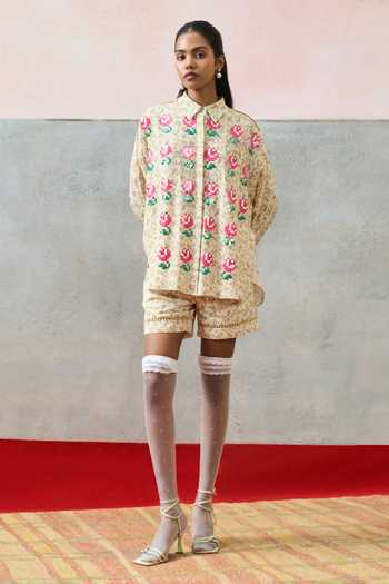 Pooja Rajgarhia Gupta Elba Lace Trim Shorts 