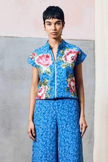Pooja Rajgarhia Gupta Corsica Floral Zipped Crop Top