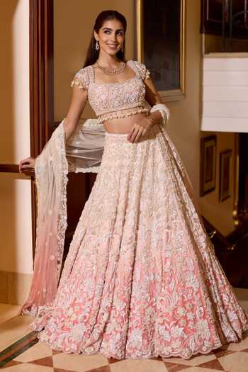 Opus Atelier Ombre Rosalie Embroidered Silk Lehenga Set 