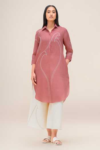 Ampm Yuhina Linen Kurta & Palazzo Set 