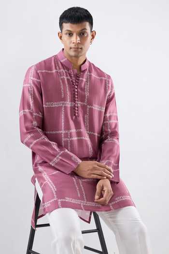 Raw & Rustic By Niti Bothra Geometric Bandhani Kurta