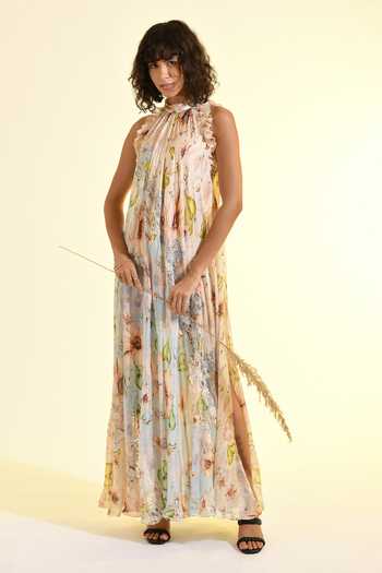Bhanuni By Jyoti Aether Printed Halter Maxi Dress 