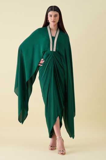 Aakaar Silk Crepe Maxi Dress 