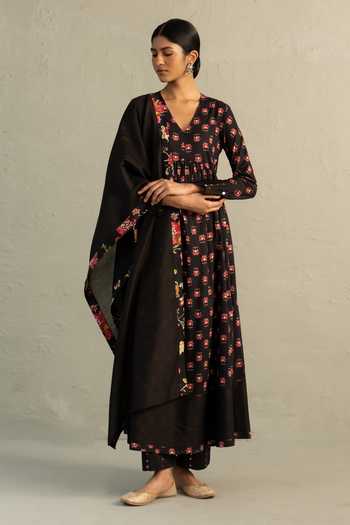 Charkhee Phool Print Anarkali Set 