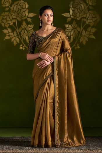 Almaari By Pooja Patel Roshmita Silk Saree & Blouse Set 