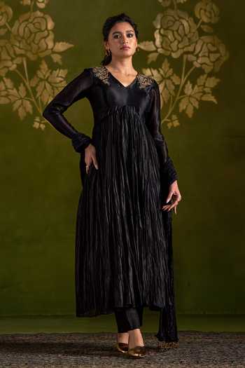 Almaari By Pooja Patel Placed Embroidered Anarkali Set 