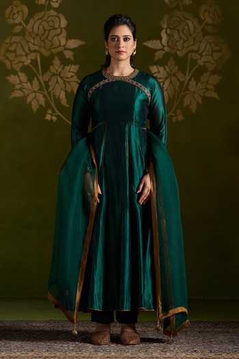 Almaari By Pooja Patel Roshini Pure Silk Anarkali Set 