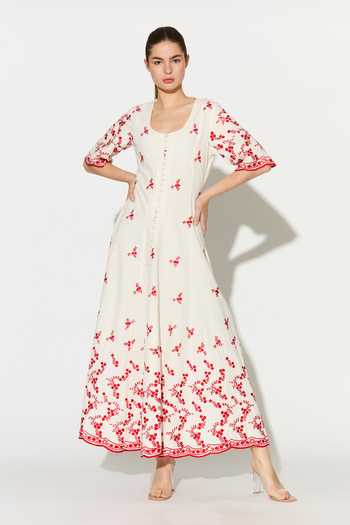Koai Embroidered Shirt Maxi Dress  