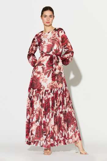 Koai Floral Print Chiffon Maxi Dress 