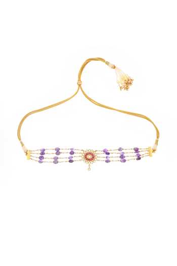 MAISARA JEWELRY Multi Amethyst Pearl Choker 