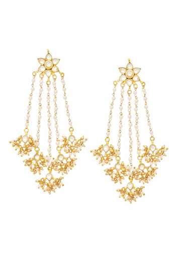 MAISARA JEWELRY Kundan Jadau Chandelier Earrings 