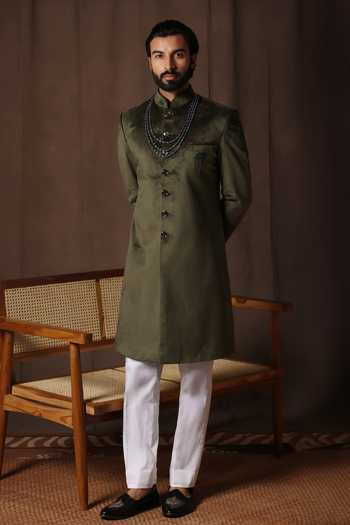 ZOOP MEN Cotton Velvet Sherwani & Pant Set 