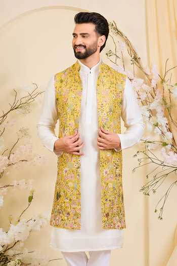Kasbah Sequin Floral Georgette Nehru Jacket 