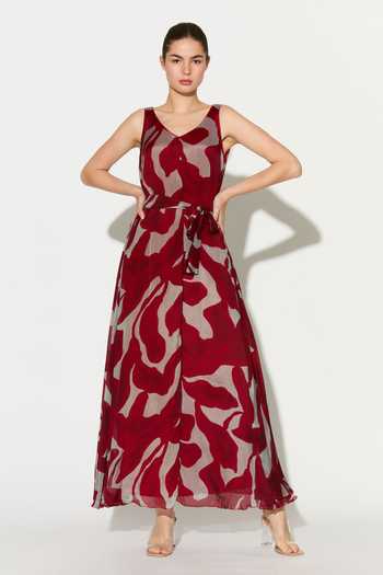 Koai Floral Chiffon Maxi Dress 