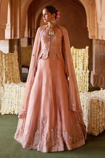Charu And Vasundhara Tosara Embroidered Lehenga Set 