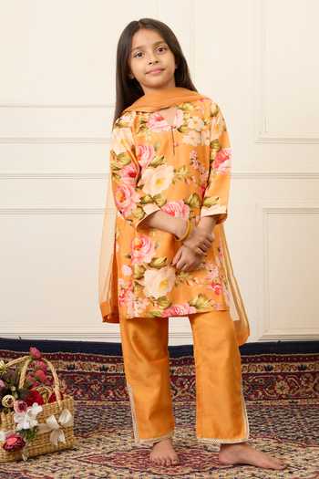 Mamma Plz Botanical Print Kurta Pant Set 
