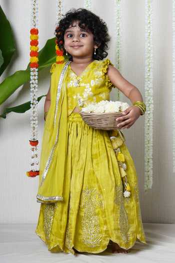 Poochkie Floral Embroidered Lehenga Set 