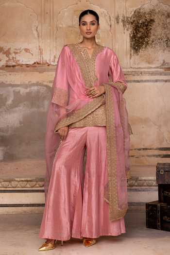 Charu Makkar Hania Embroidered Kurta Sharara Set 