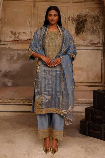 Charu Makkar Noor Stripe Woven Kurta Set 