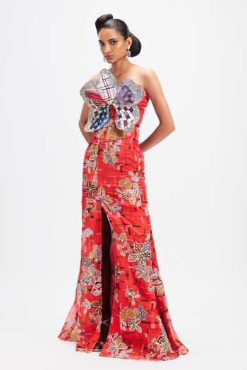 Aisha Rao Pervenche Coral Top & Skirt Set 