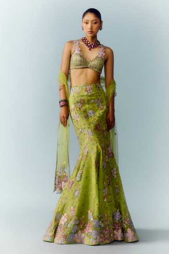 Aisha Rao Verphine Tulle Mermaid Lehenga Set 