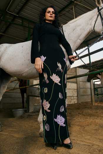 love, Kiki Starlight Nocturne Embroidered Gown 
