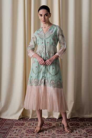 love, Kiki Elota Lotus Hand Embroidered Dress 
