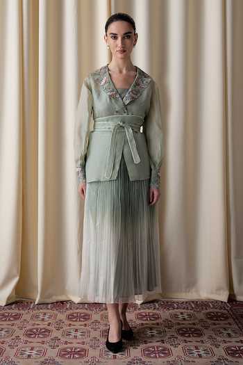 love, Kiki Daylight Blossom Jacket & Ombre Pleated Skirt Set 