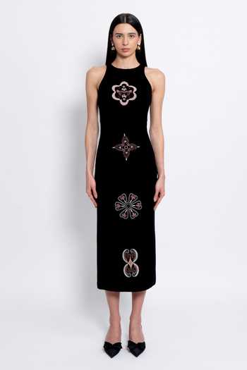 love, Kiki Sama Placed Embroidered Dress 