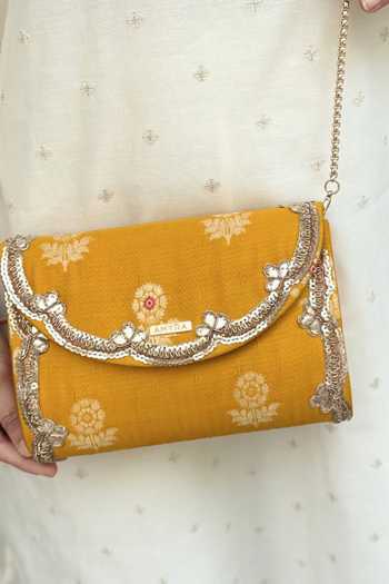 AMYRA Bahaar Pure Silk Flapover Clutch 