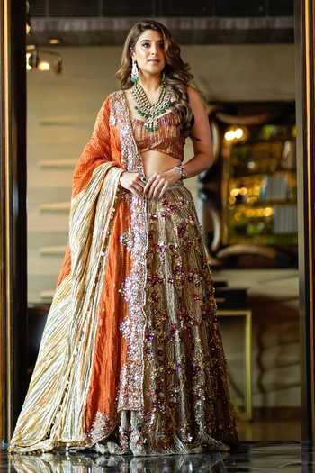 Etasha By Asha Jain 3D Embellished Lehenga Set 