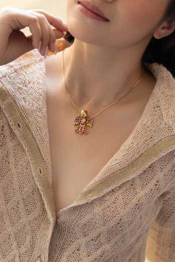 Do Taara Kundan Studded Bird Pendant Necklace 