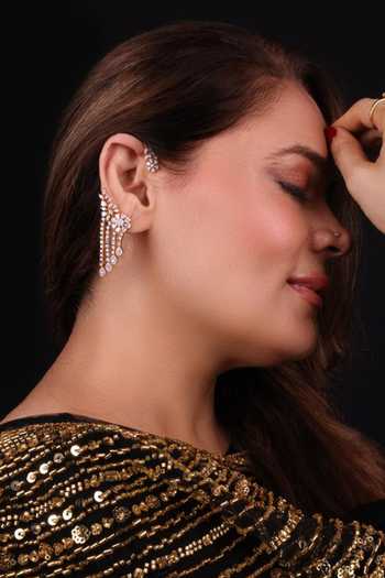 Moh-Maya By Disha Khatri Zircon Earcuff Earrings 