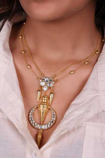 Moh-Maya By Disha Khatri Kundan Polki Pendant Necklace 