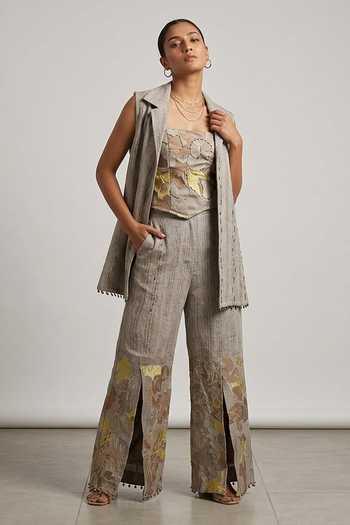 Two Sisters By Gyans Tribal Embroidered Jacket Set 