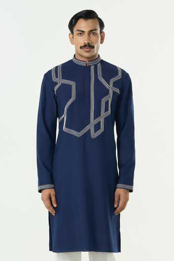 Line Out Line Meta Twist Chanderi Kurta 