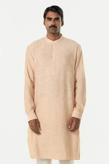 Line Out Line Geo Block Embroidered Kurta 
