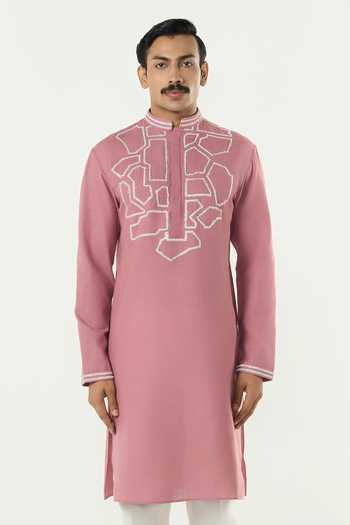 Line Out Line Geo Frame Embroidered Yoke Kurta 