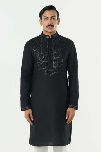 Line Out Line Embroidered Geo Frame Kurta 