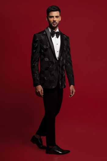 Sven Suits Geometric Embroidered Blazer Set 