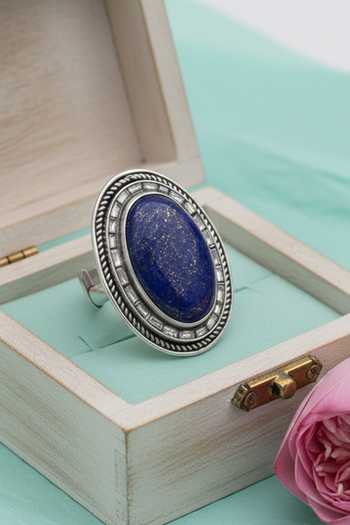 Sangeeta Boochra Signature Lapis Lazuli Embellished Ring 