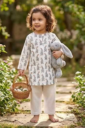 Pankhuri By Priyanka Rabbit Print Kurta Set 