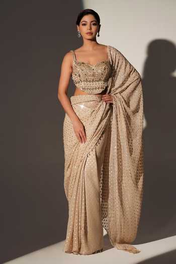 Libas Cafe by Nidhi & Ashish Chandni Embroidered Saree With Blouse 
