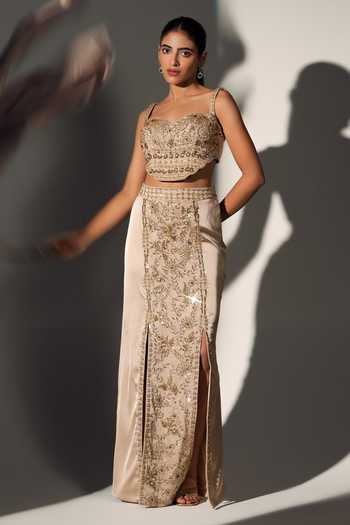 Libas Cafe By Nidhi & Ashish Moana Embroidered Blouse Skirt Set 